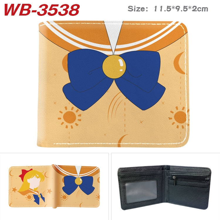 sailormoon Anime color book two-fold leather wallet 11.5X9.5X2CM  WB-3538A