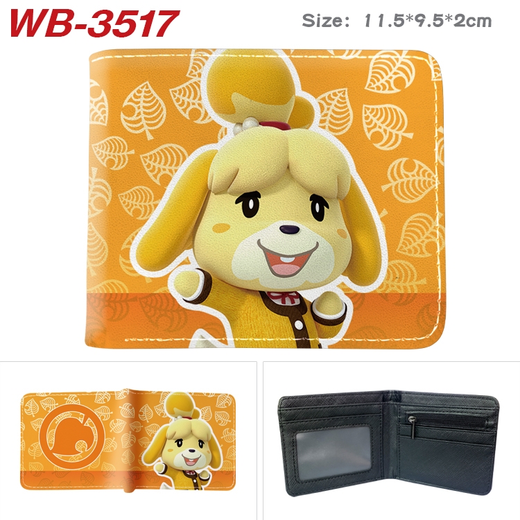 Animal Crossing Anime color book two-fold leather wallet 11.5X9.5X2CM   WB-3517A