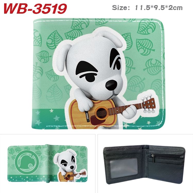 Animal Crossing Anime color book two-fold leather wallet 11.5X9.5X2CM  WB-3519A