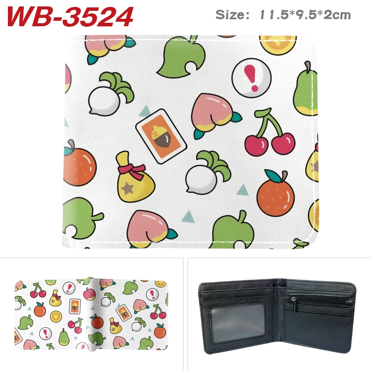 Animal Crossing Anime color book two-fold leather wallet 11.5X9.5X2CM  WB-3524A