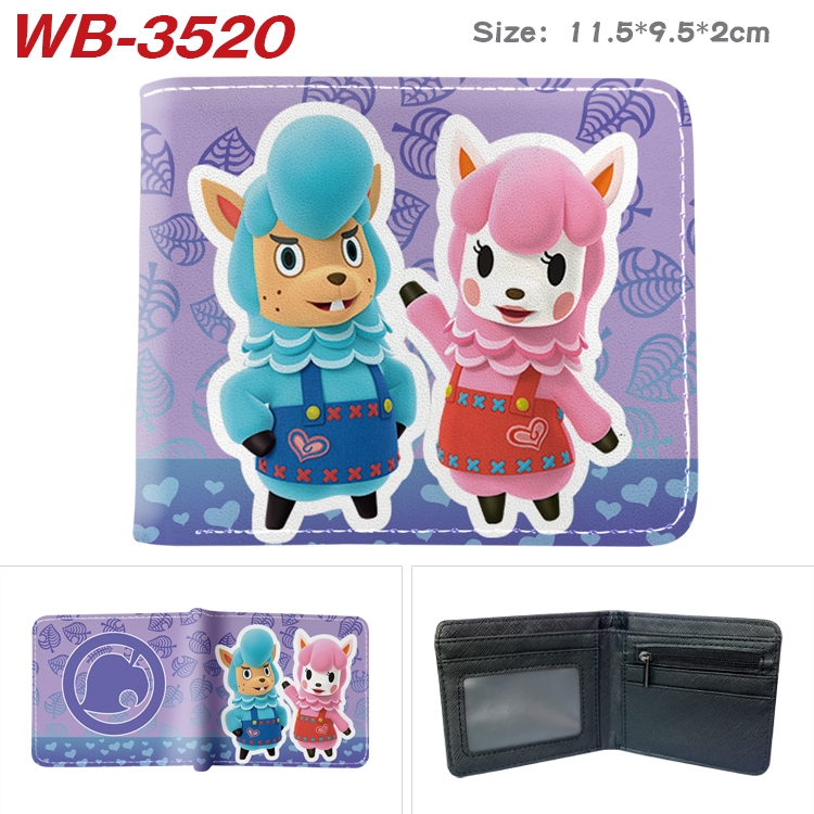 Animal Crossing Anime color book two-fold leather wallet 11.5X9.5X2CM   WB-3520A