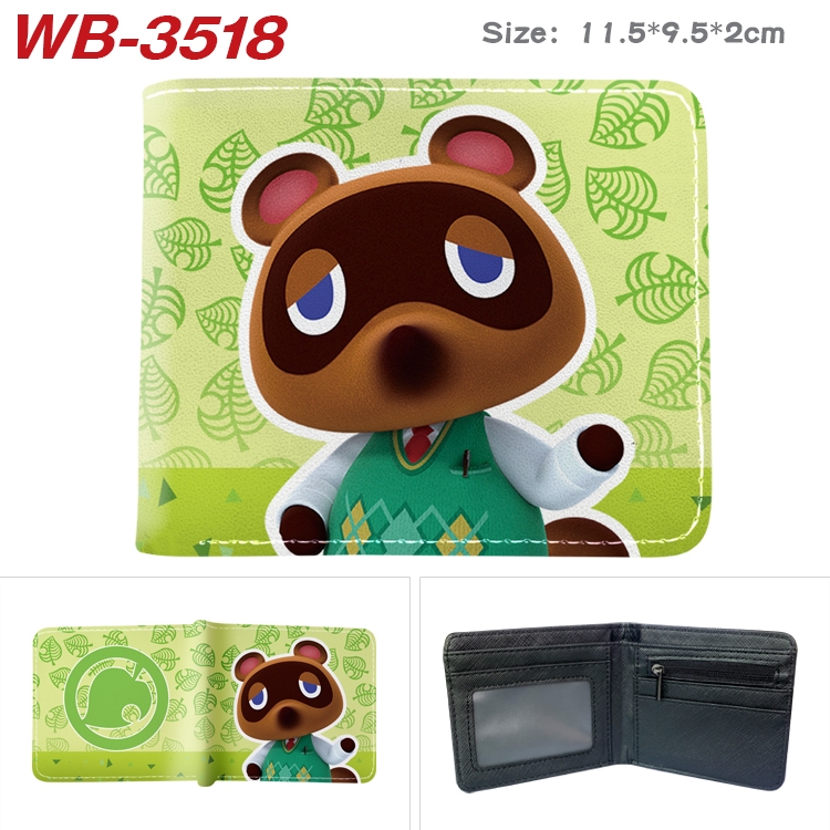 Animal Crossing Anime color book two-fold leather wallet 11.5X9.5X2CM   WB-3518A
