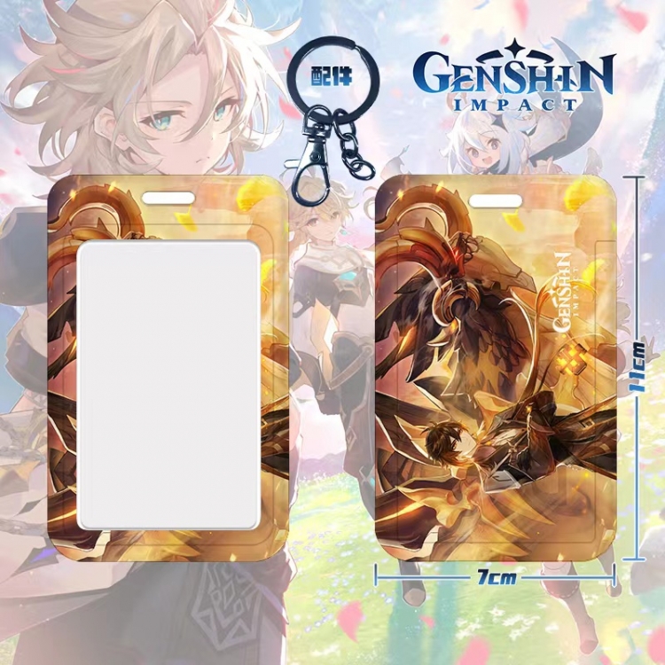 Genshin Impact  3D embossed hard shell card holder badge keychain price for 5 pcs  