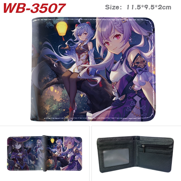 Genshin Impact Anime color book two-fold leather wallet 11.5X9.5X2CM  WB-3507A