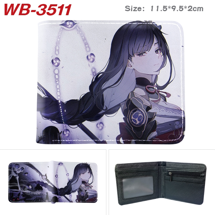 Genshin Impact Anime color book two-fold leather wallet 11.5X9.5X2CM  WB-3511A
