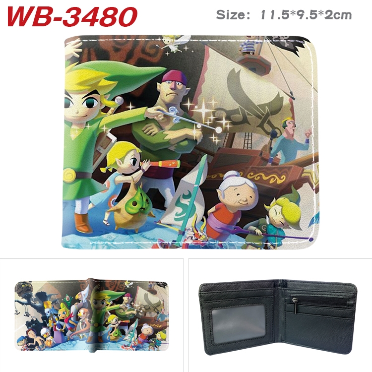 The Legend of Zelda Anime color book two-fold leather wallet 11.5X9.5X2CM  WB-3480A