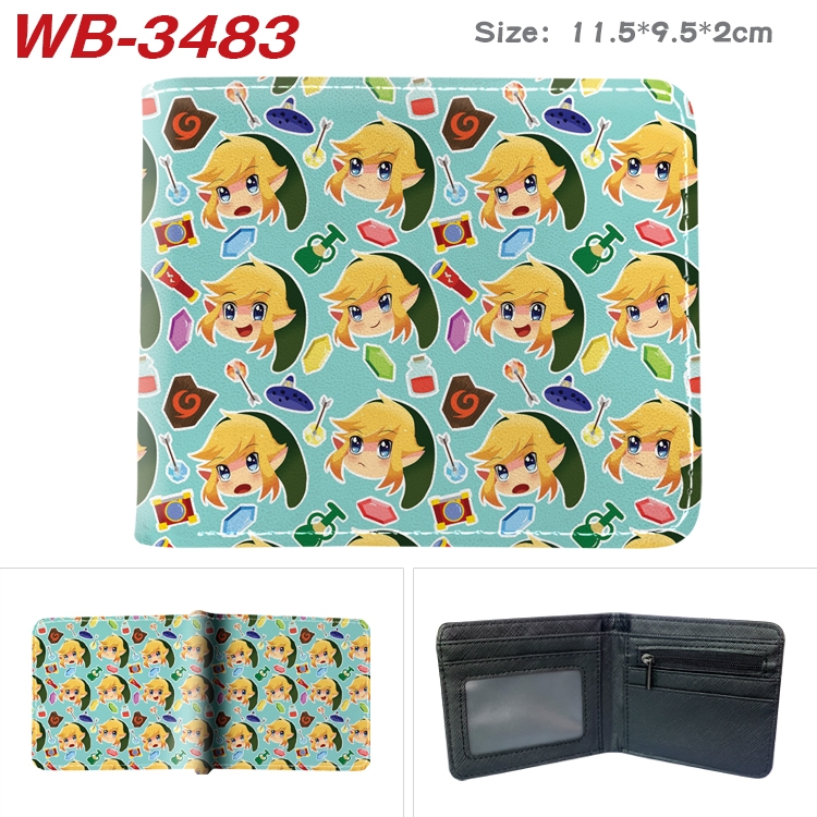 The Legend of Zelda Anime color book two-fold leather wallet 11.5X9.5X2CM  WB-3483A