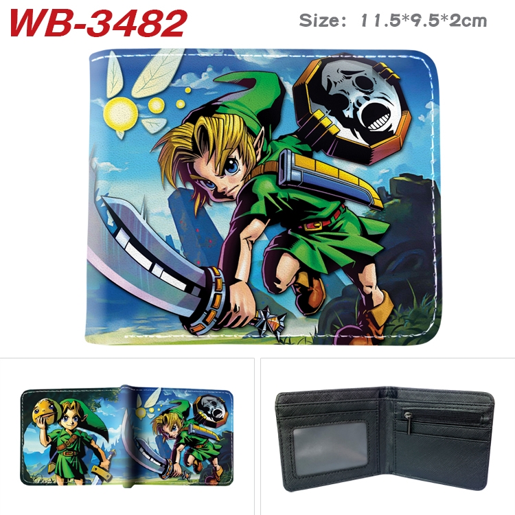 The Legend of Zelda Anime color book two-fold leather wallet 11.5X9.5X2CM WB-3482A
