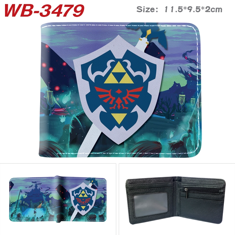 The Legend of Zelda Anime color book two-fold leather wallet 11.5X9.5X2CM WB-3479A