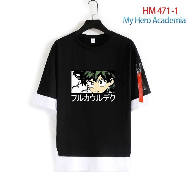 My Hero Academia round neck fake two loose T-shirts from S to 4XL HM-471-1