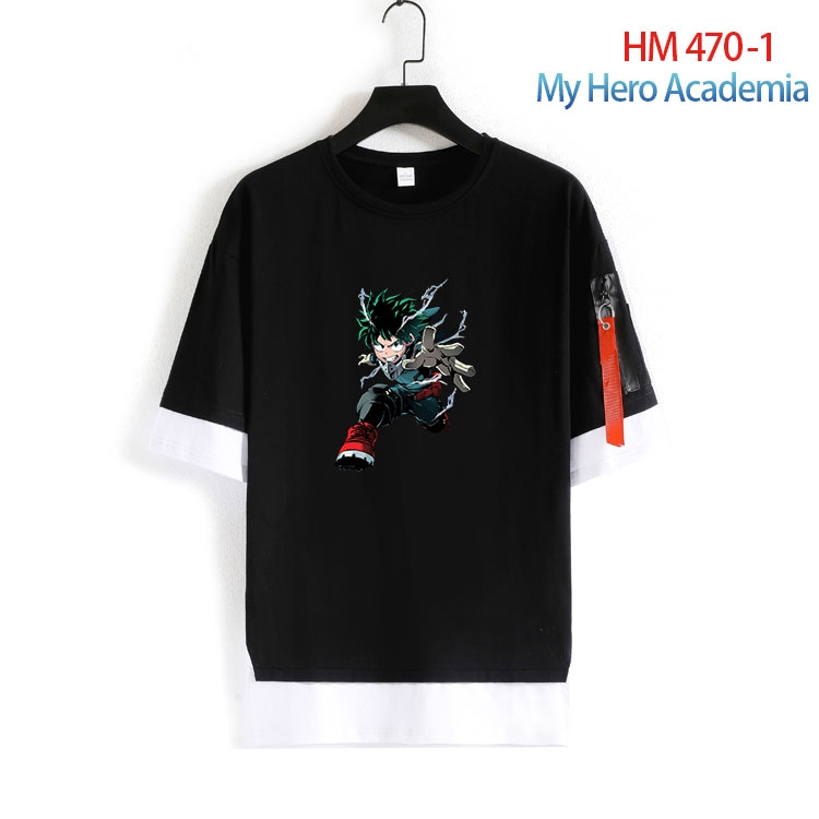 My Hero Academia round neck fake two loose T-shirts from S to 4XL HM-470-1