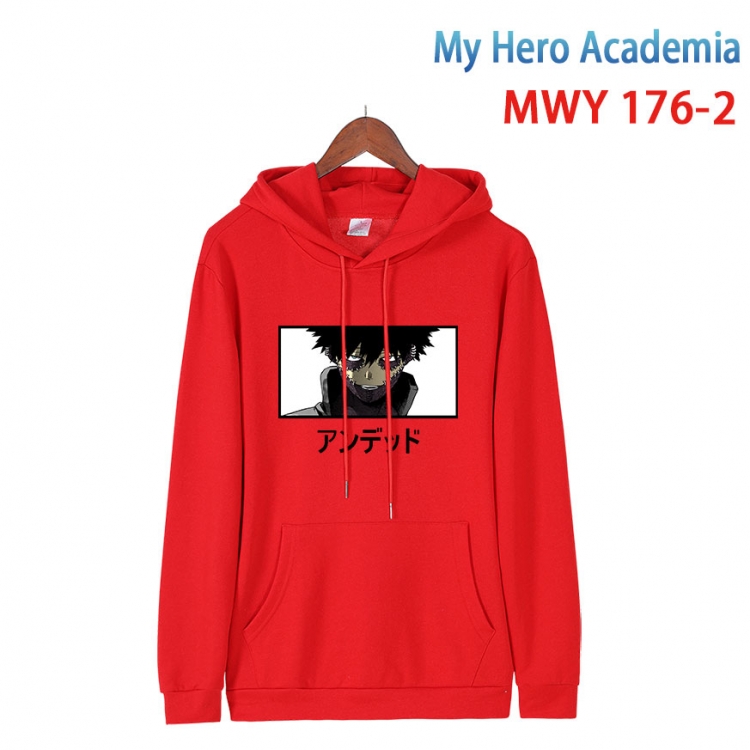 My Hero Academia  Long sleeve hooded patch pocket cotton sweatshirt from S to 4XL MWY 177 2