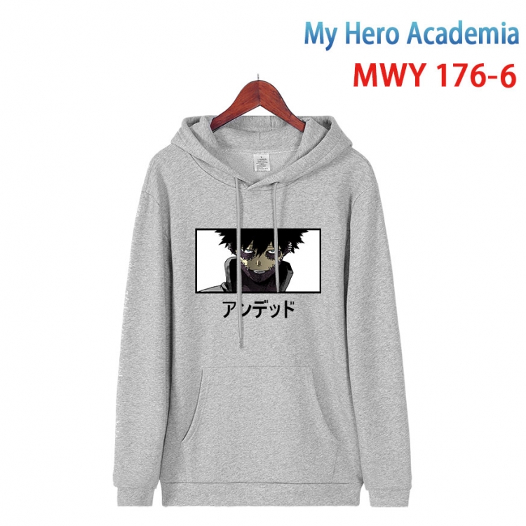 My Hero Academia  Long sleeve hooded patch pocket cotton sweatshirt from S to 4XL MWY 177 6