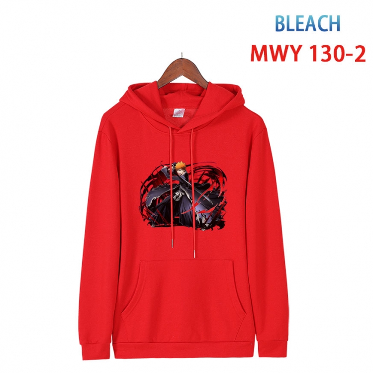 Bleach  Cartoon hooded patch pocket cotton sweatshirt from S to 4XL  MWY-130-2