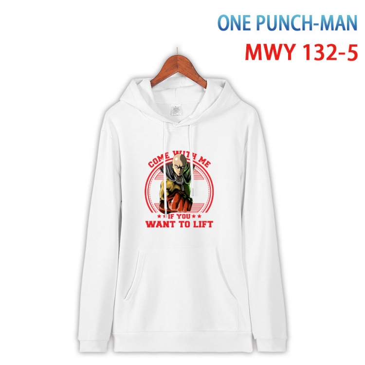 One Punch Man Cartoon hooded patch pocket cotton sweatshirt from S to 4XL  MWY-132-5
