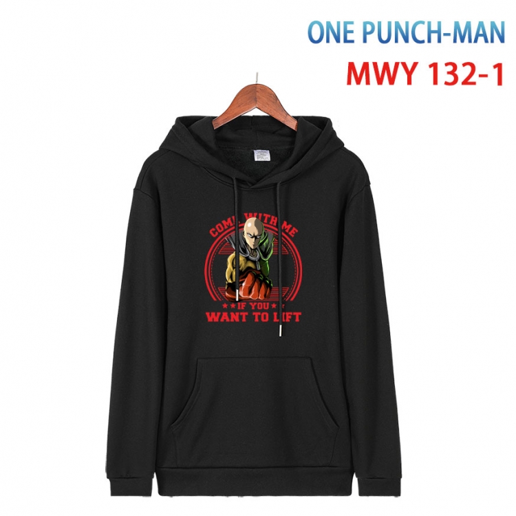 One Punch Man Cartoon hooded patch pocket cotton sweatshirt from S to 4XL   MWY-132-1