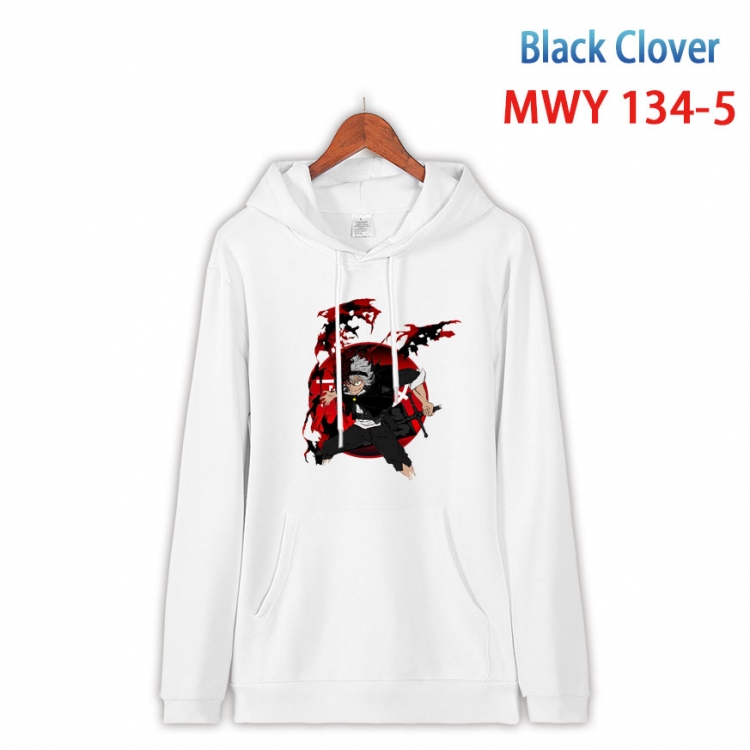 Black clover Cartoon hooded patch pocket cotton sweatshirt from S to 4XL  MWY-134-5
