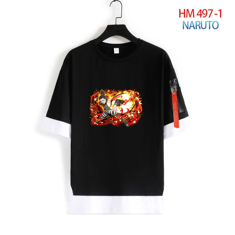 Naruto round neck fake two loose T-shirts from S to 4XL HM 497 1