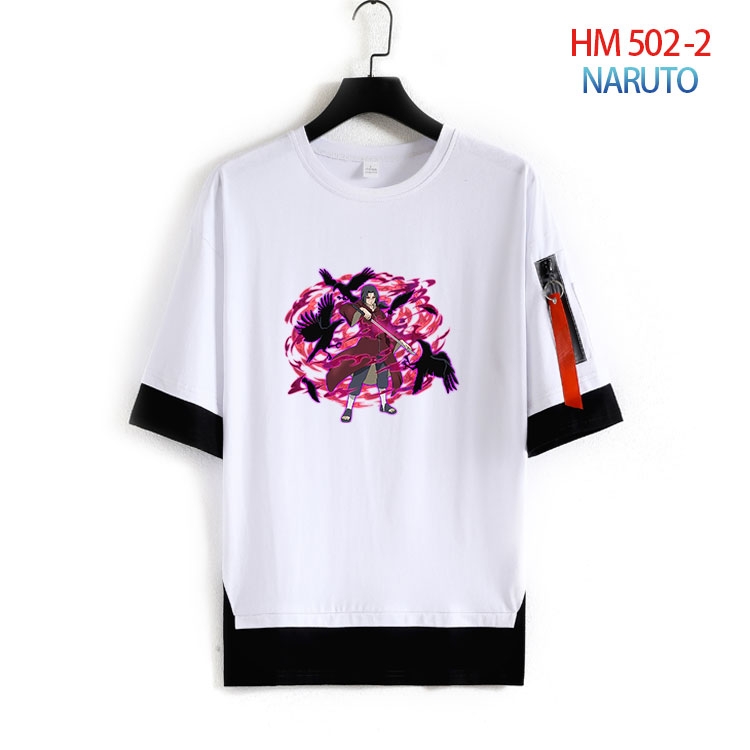 Naruto round neck fake two loose T-shirts from S to 4XL  HM 502 2