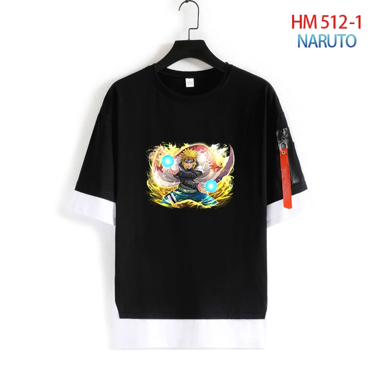 Naruto round neck fake two loose T-shirts from S to 4XL HM 512 1