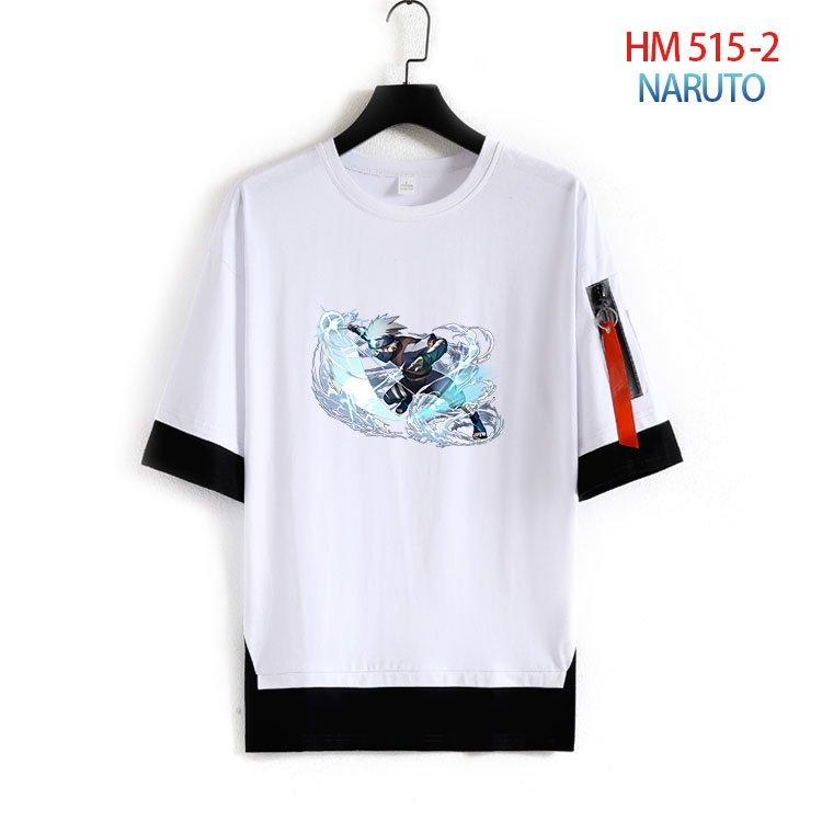 Naruto round neck fake two loose T-shirts from S to 4XL  HM 515 2