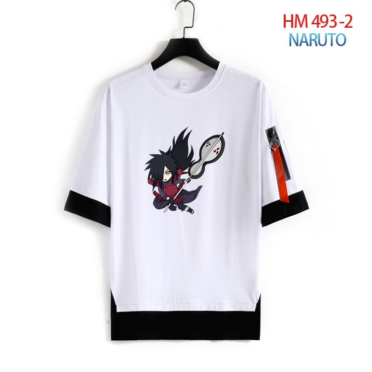 Naruto round neck fake two loose T-shirts from S to 4XL  HM 493 2