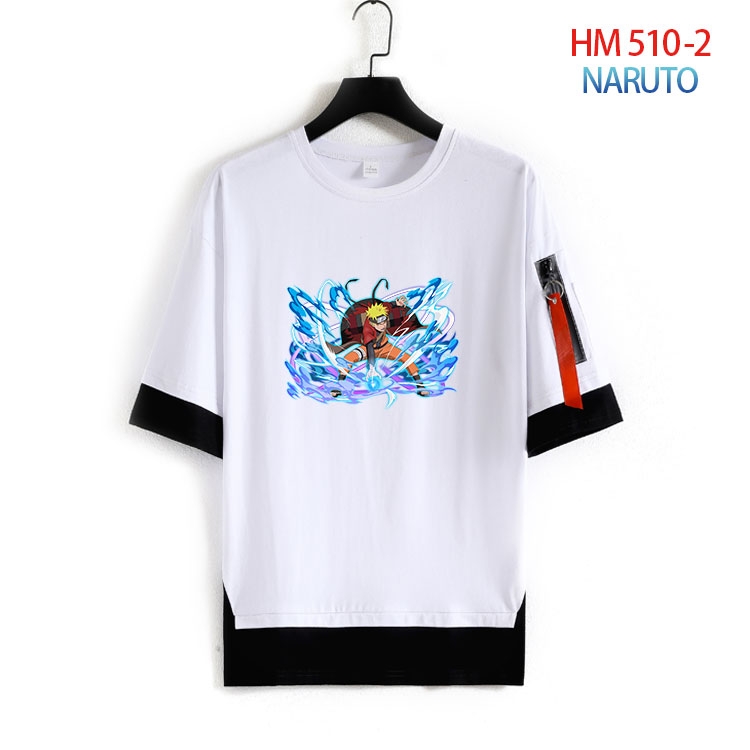 Naruto round neck fake two loose T-shirts from S to 4XL  HM 510 2