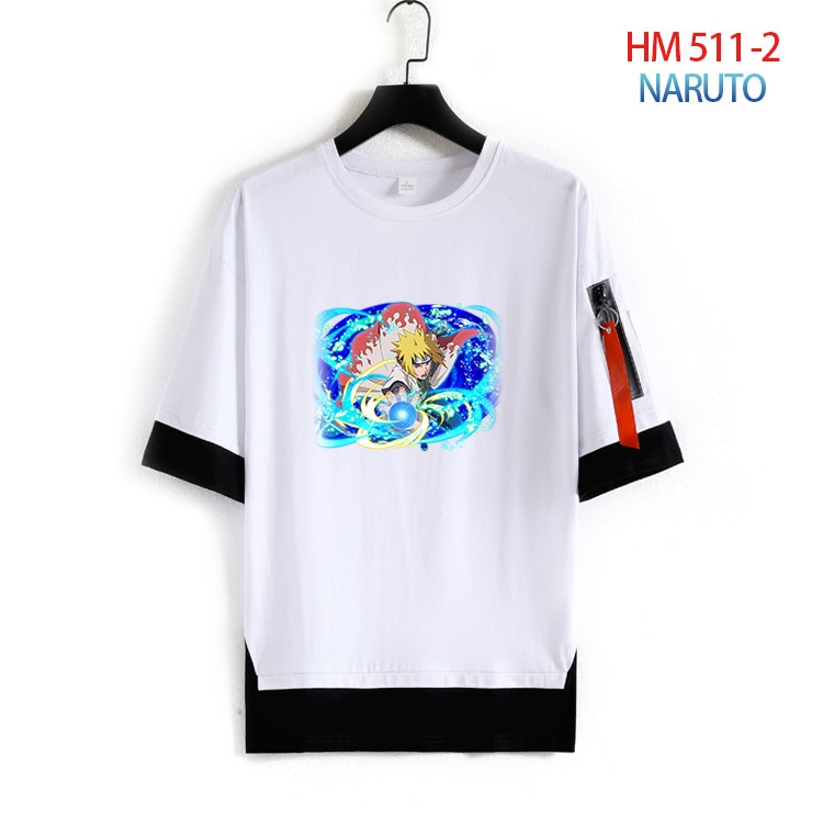 Naruto round neck fake two loose T-shirts from S to 4XL HM 511 2