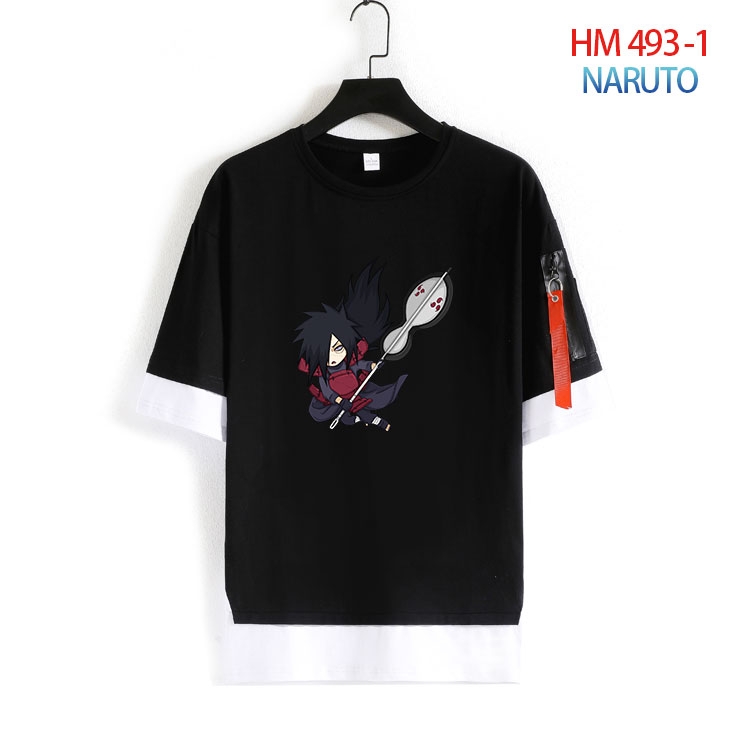 Naruto round neck fake two loose T-shirts from S to 4XL HM 493 1