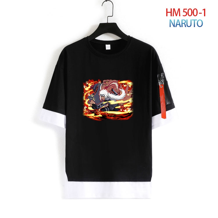 Naruto round neck fake two loose T-shirts from S to 4XL HM 500 1