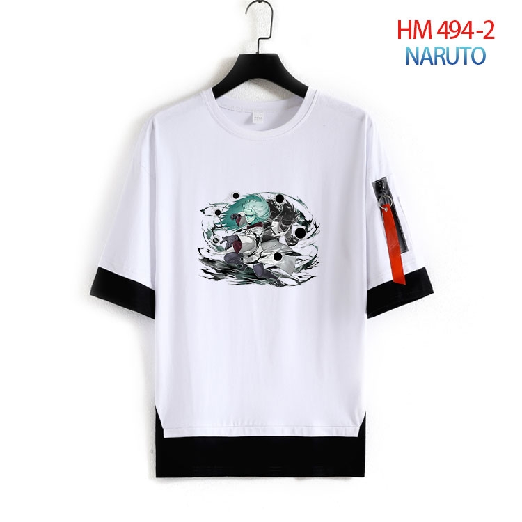 Naruto round neck fake two loose T-shirts from S to 4XL HM 494 2
