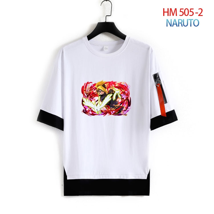 Naruto round neck fake two loose T-shirts from S to 4XL HM 505 2
