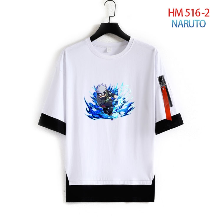 Naruto round neck fake two loose T-shirts from S to 4XL HM 516 2