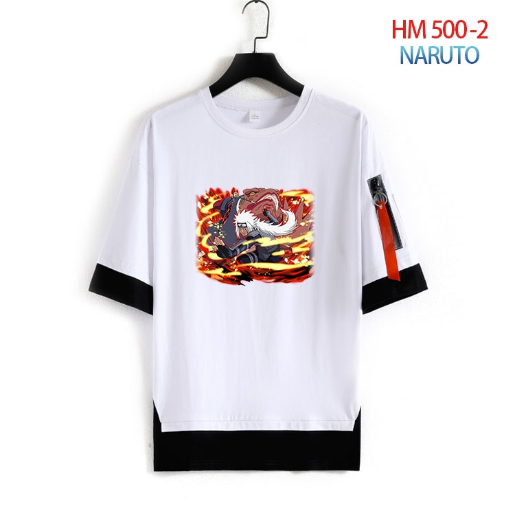 Naruto round neck fake two loose T-shirts from S to 4XL  HM 500 2