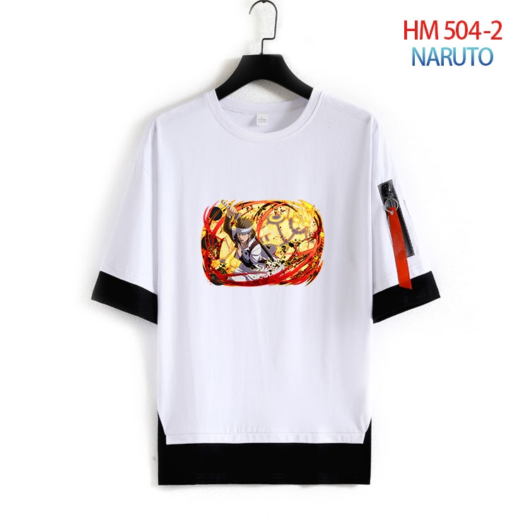 Naruto round neck fake two loose T-shirts from S to 4XL HM 504 2