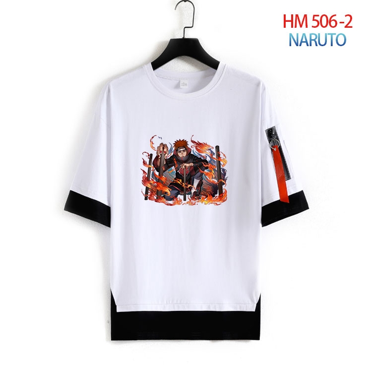 Naruto round neck fake two loose T-shirts from S to 4XL HM 506 2