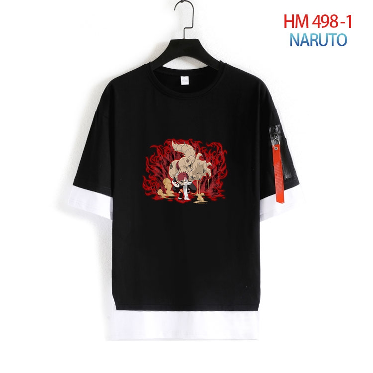 Naruto round neck fake two loose T-shirts from S to 4XL HM 498 1