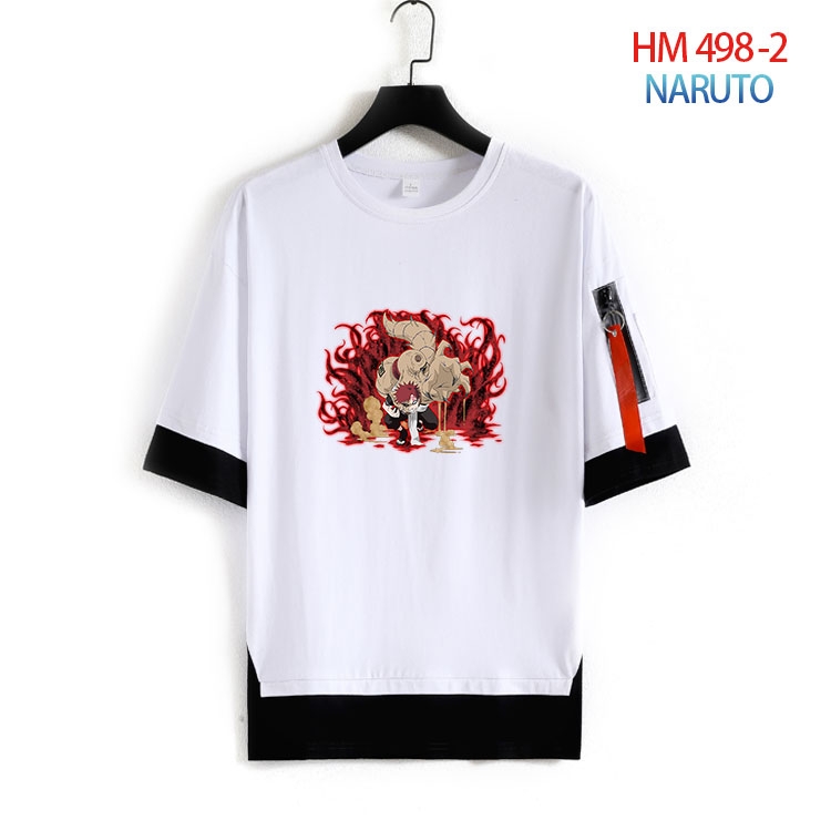 Naruto round neck fake two loose T-shirts from S to 4XL HM 498 2