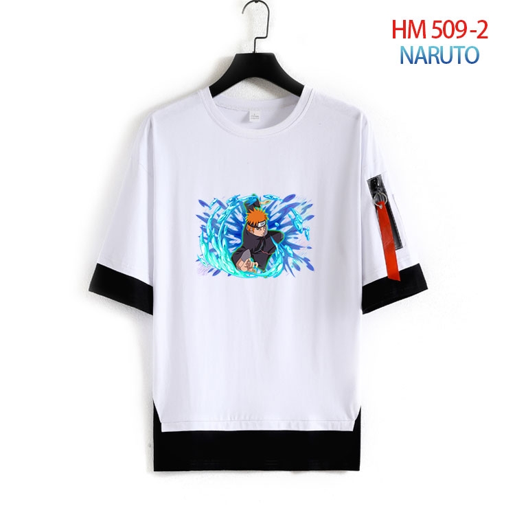 Naruto round neck fake two loose T-shirts from S to 4XL HM 509 2