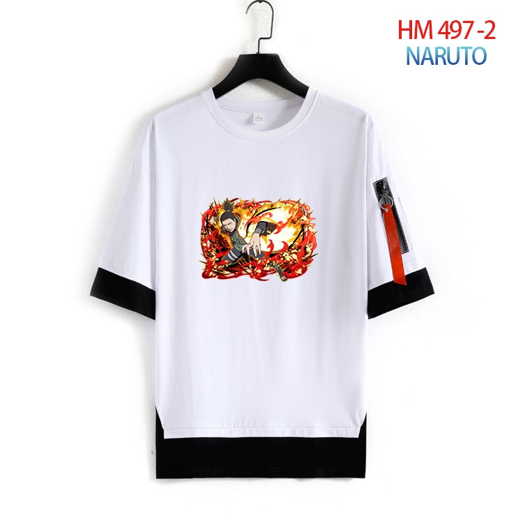 Naruto round neck fake two loose T-shirts from S to 4XL  HM 497 2
