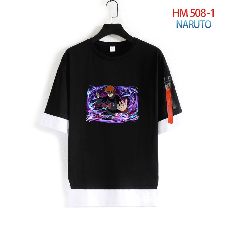 Naruto round neck fake two loose T-shirts from S to 4XL  HM 508 1