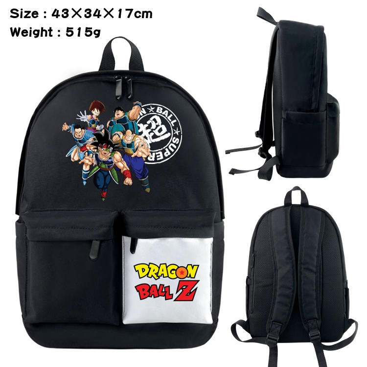 DRAGON BALL Anime black and white double waterproof nylon backpack 43X34X17CM