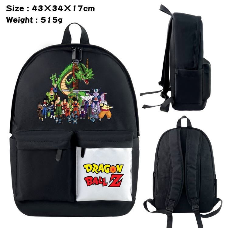 DRAGON BALL Anime black and white double waterproof nylon backpack 43X34X17CM