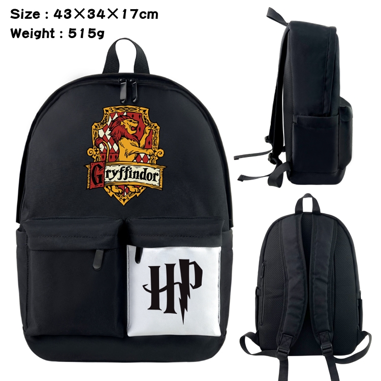 Harry Potter Anime black and white double waterproof nylon backpack 43X34X17CM