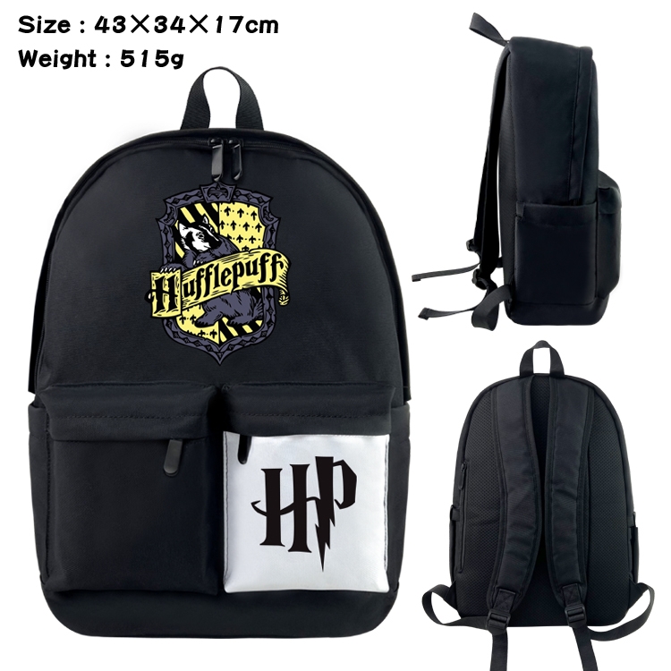 Harry Potter Anime black and white double waterproof nylon backpack 43X34X17CM