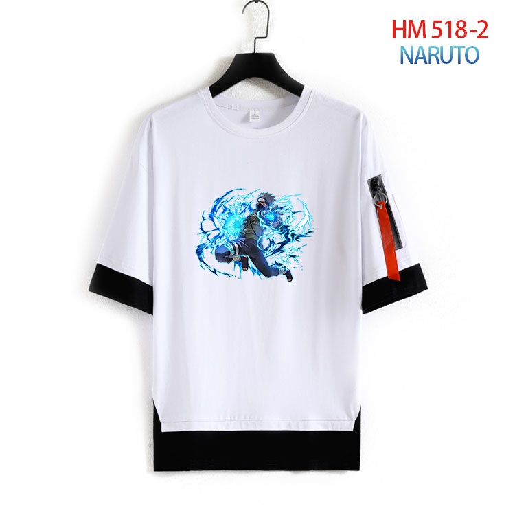 Naruto round neck fake two loose T-shirts from S to 4XL HM 518 2
