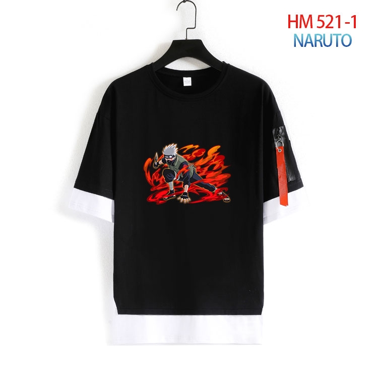 Naruto round neck fake two loose T-shirts from S to 4XL HM 521 1