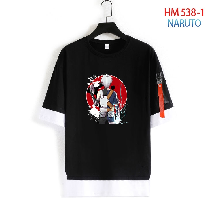 Naruto round neck fake two loose T-shirts from S to 4XL HM 538 1