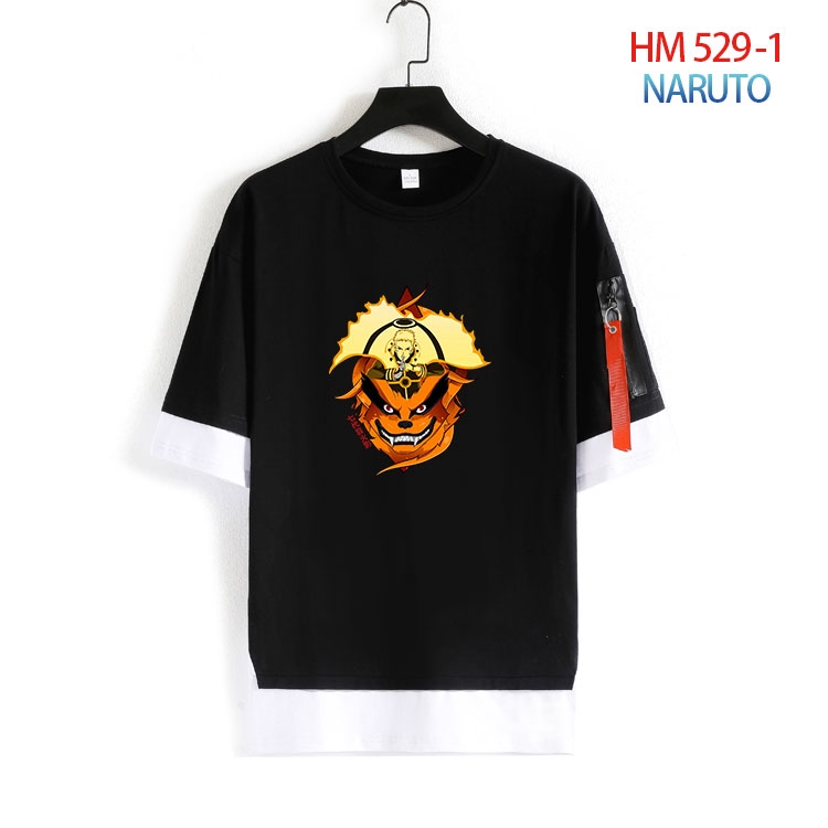 Naruto round neck fake two loose T-shirts from S to 4XL  HM 529 1