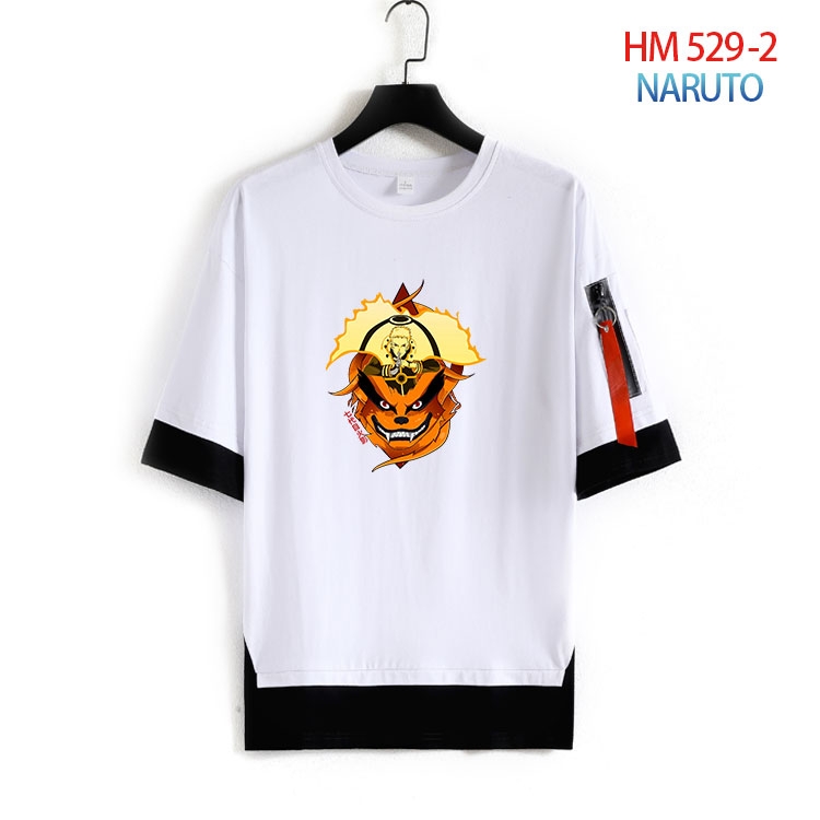 Naruto round neck fake two loose T-shirts from S to 4XL HM 529 2